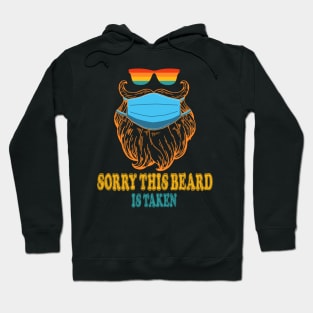 Sorry This Beard Is Taken, Bearded Man In Mask Valentines Day Gifts for Him Retro Hoodie